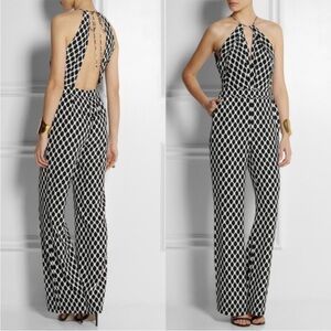 Diane von Furstenberg Ireland Halter Jumpsuit size 8 100% silk perfect condition